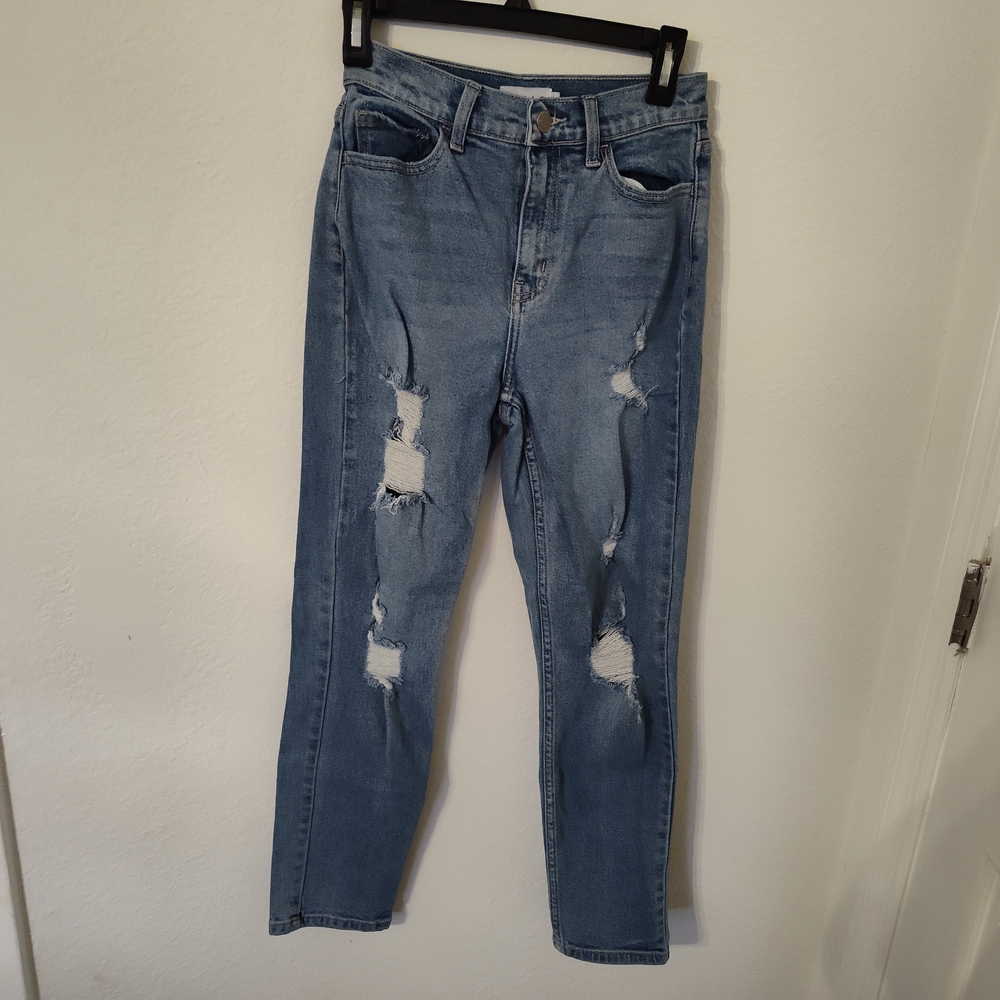 Women's Distressed Blue Jeans